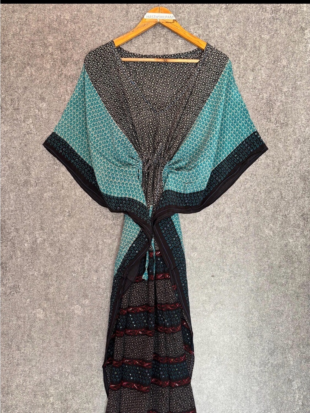 Recycled Sari Silk Kaftan